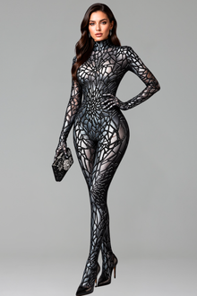 Geometric Illusion Catsuit Jumpsuit - LAROSABRIDE
