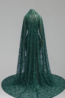 Red Lace Cape Mermaid Gown - LAROSABRIDE