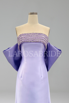 Satin Beaded Mermaid Jacket Dress-Larosabride