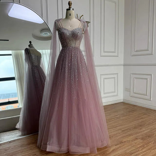 Beaded Tulle A-Line Gown