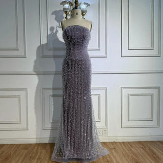 Strapless Fully-Beaded  Gown