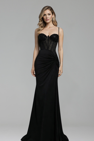 Spaghetti-Strap Beaded Dress