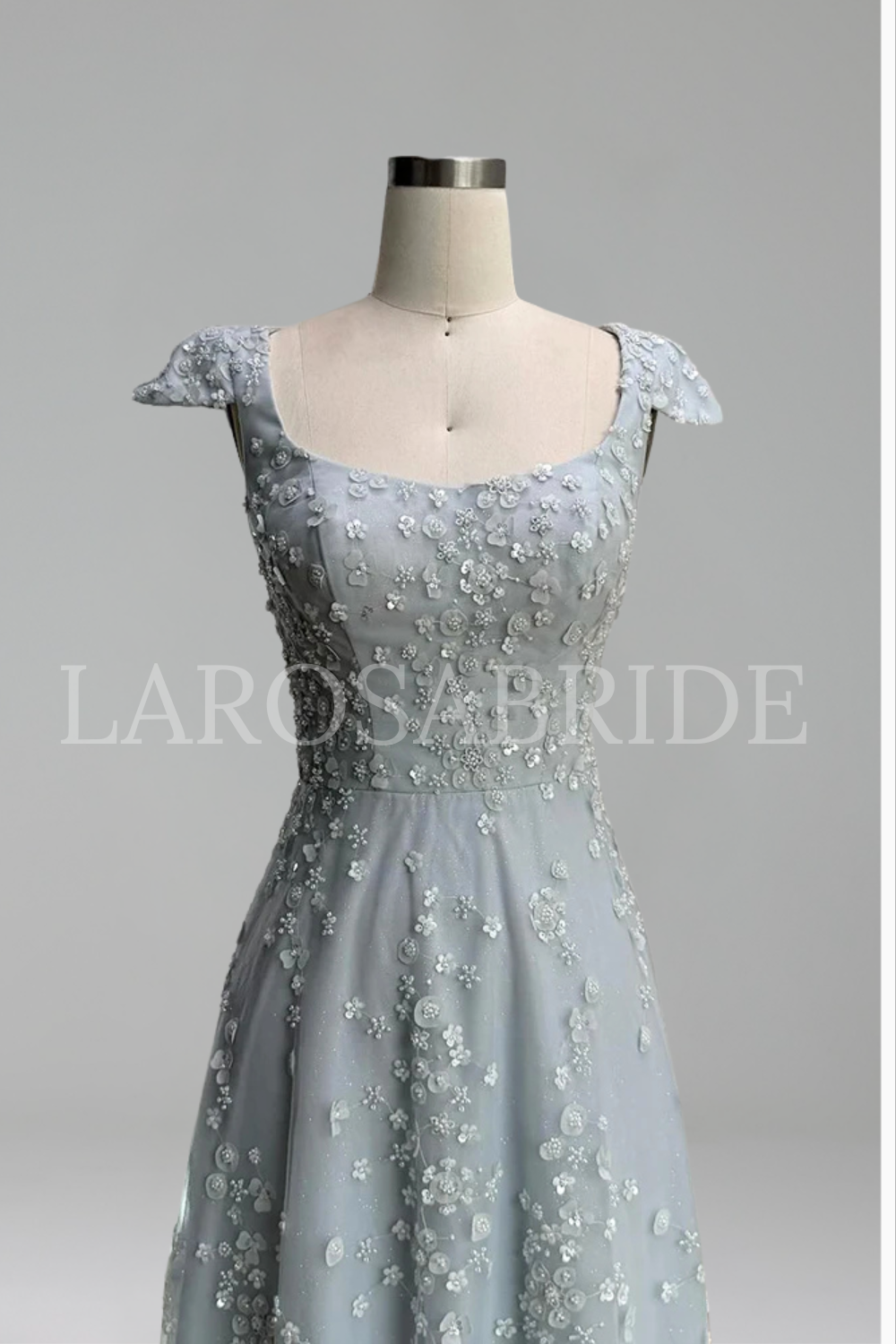 Floral Evening Dress with Square - LAROSABRIDE