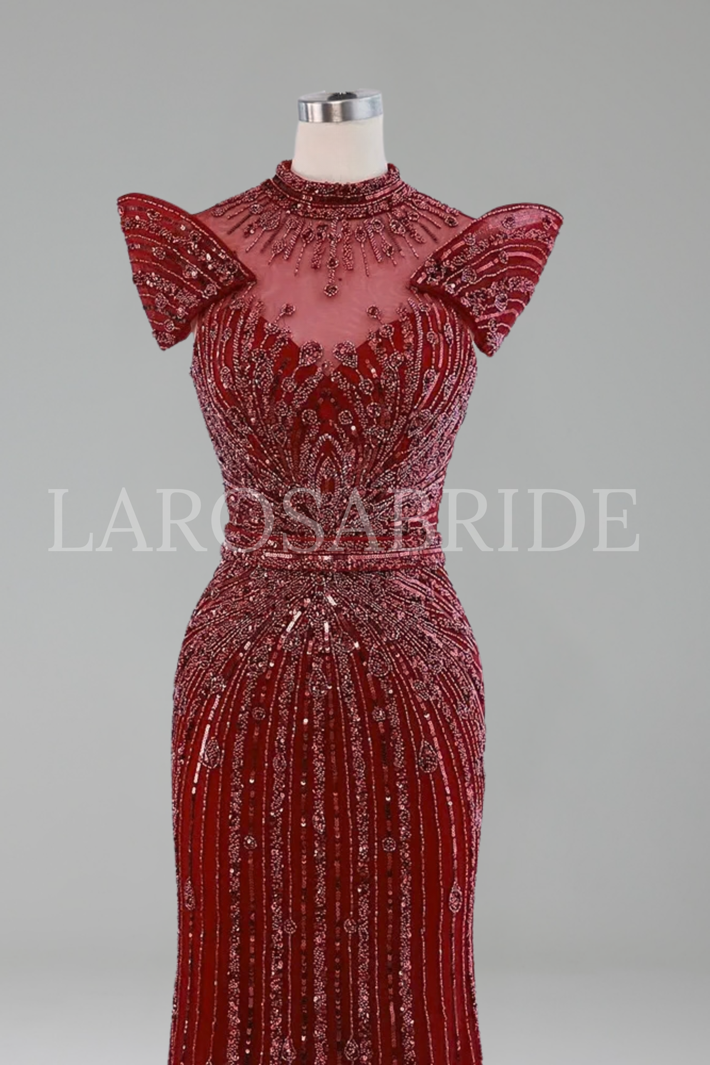 High-Neck Mermaid Dress - LAROSABRIDE