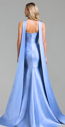Satin Mermaid Dress with Scarf - LAROSABRIDE