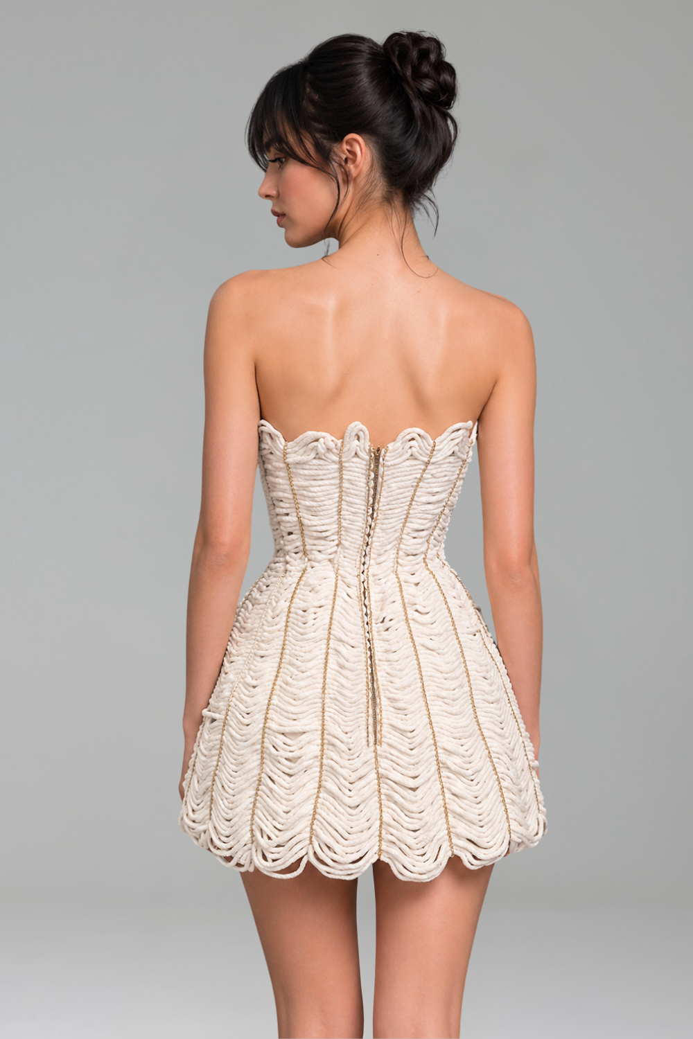 Strapless Textured Sculpted Mini Dress - LAROSABRIDE