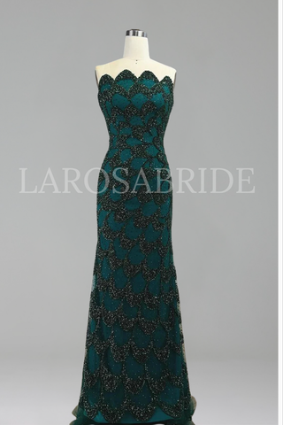 Elegant Green Mermaid Dress - LAROSABRIDE