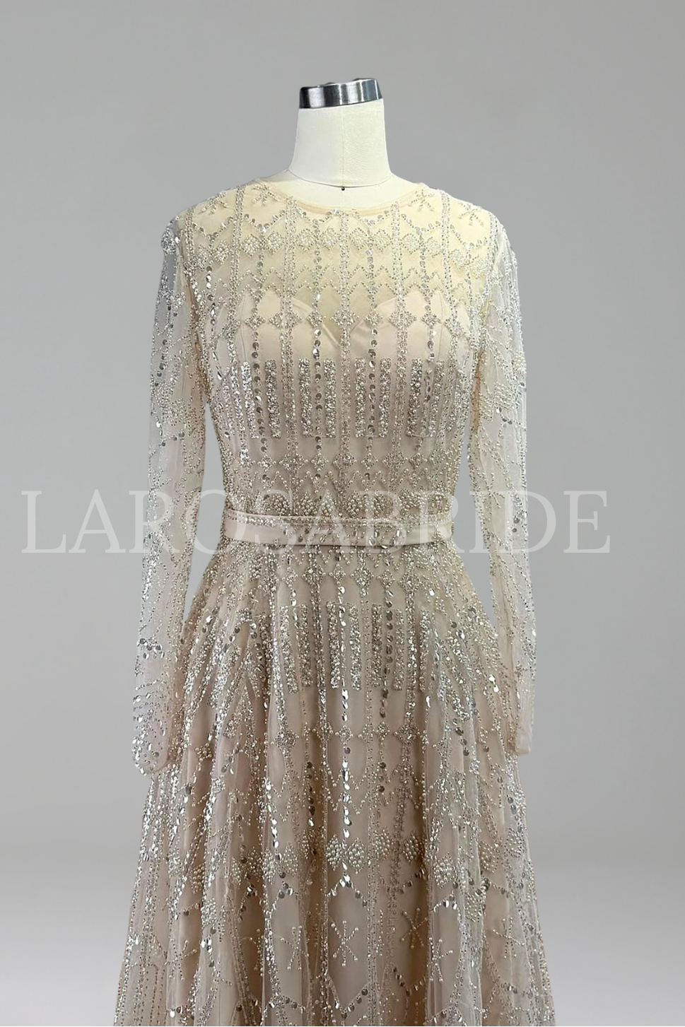 A Line Luxury Pearls Beaded Evening - LAROSABRIDE