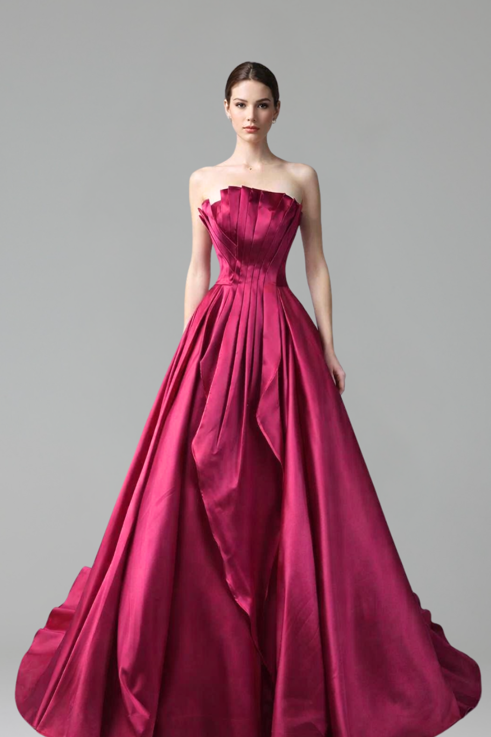 Strapless Beaded A-Line Dress-Larosabride