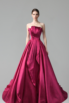 Strapless Beaded A-Line Dress-Larosabride
