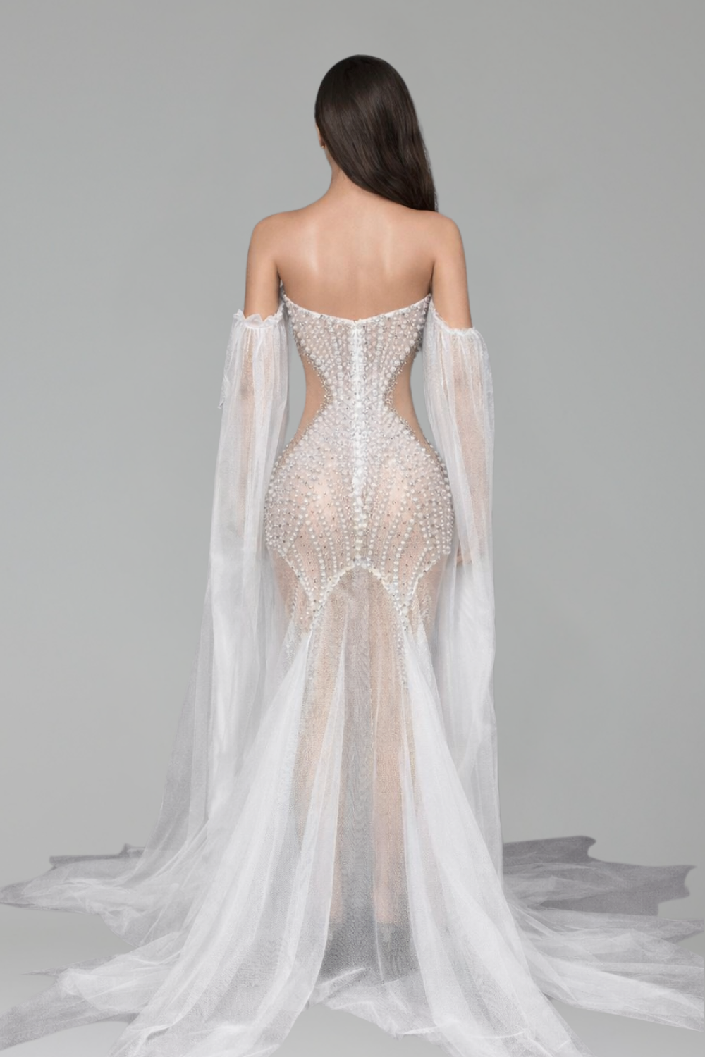 Strapless Crystal Gown with Train-Larosabride