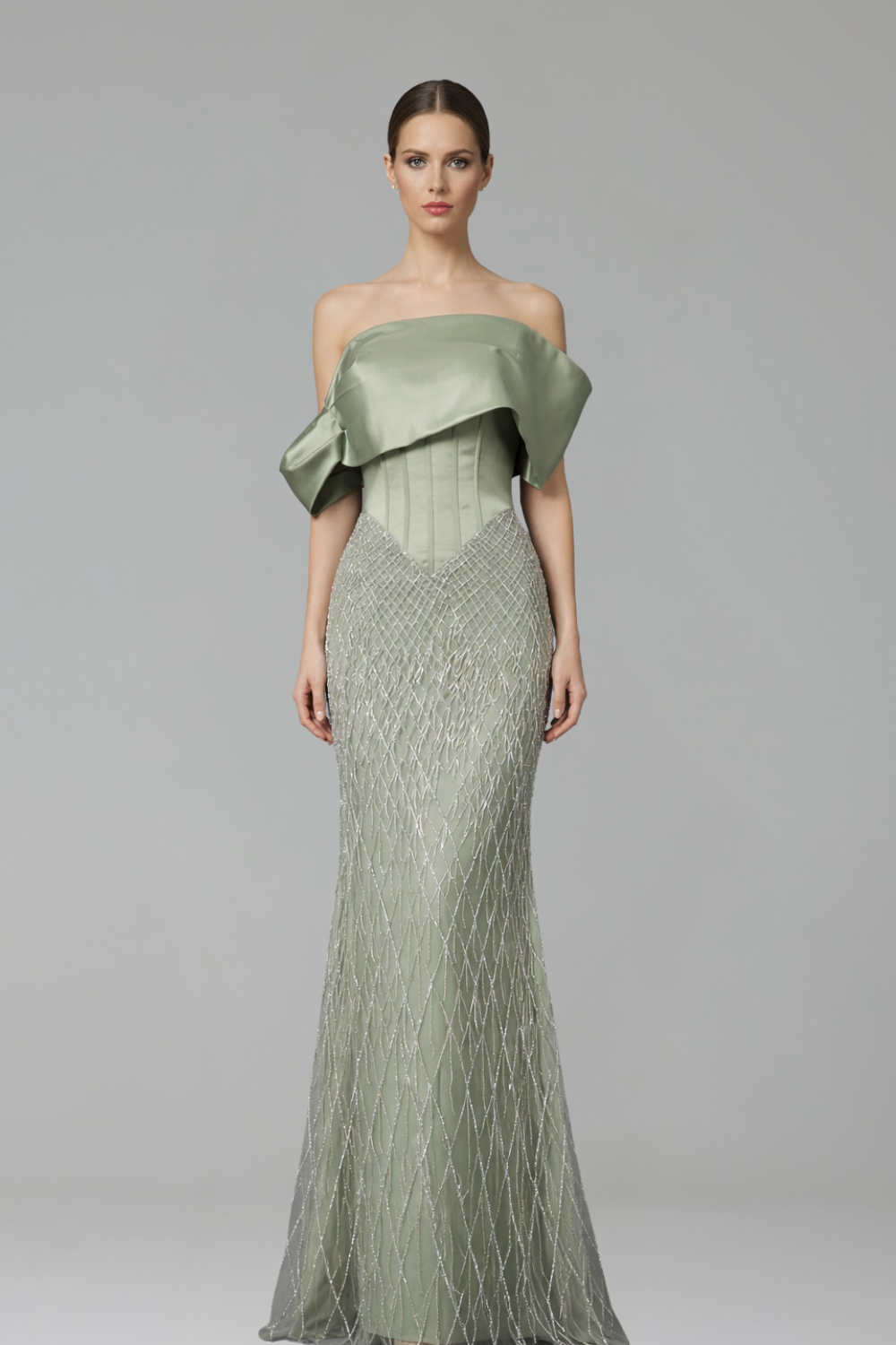 Off-Shoulder Mermaid Dress-Larosabride