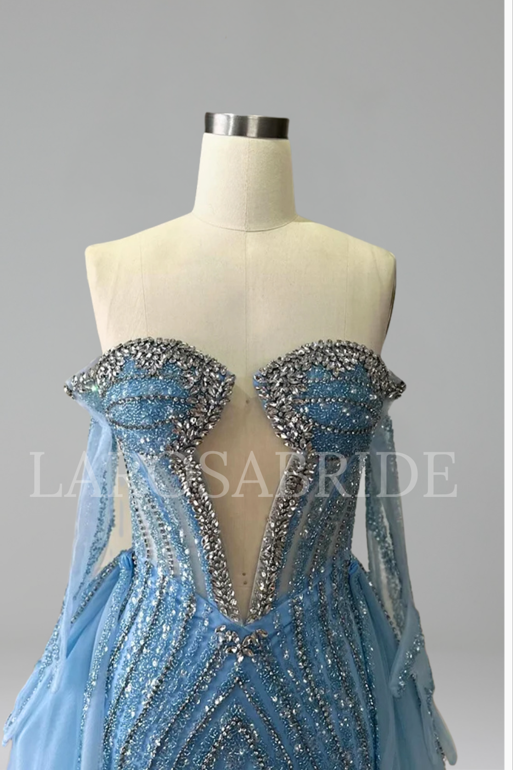 Mermaid Dress with Overskirt - LAROSABRIDE