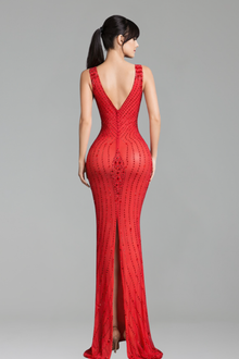 Sequin Bodycon Sheer Mesh Dress - LAROSABRIDE