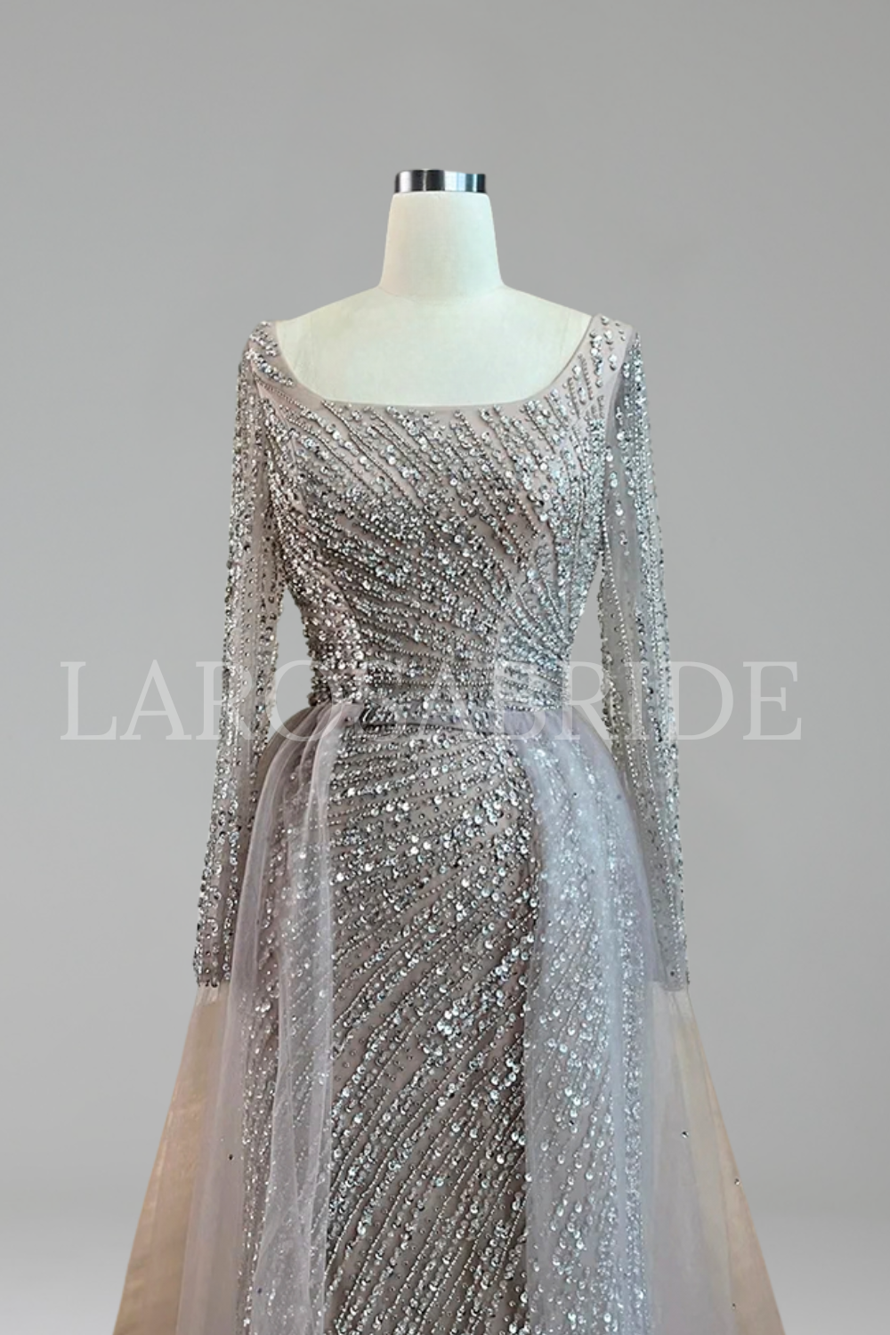 Beaded Mermaid Gown with Skirt - LAROSABRIDE