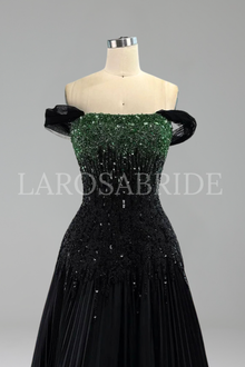Strapless Beaded Mermaid Evening Gown - LAROSABRIDE