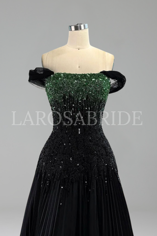 Strapless Beaded Mermaid Evening Gown - LAROSABRIDE