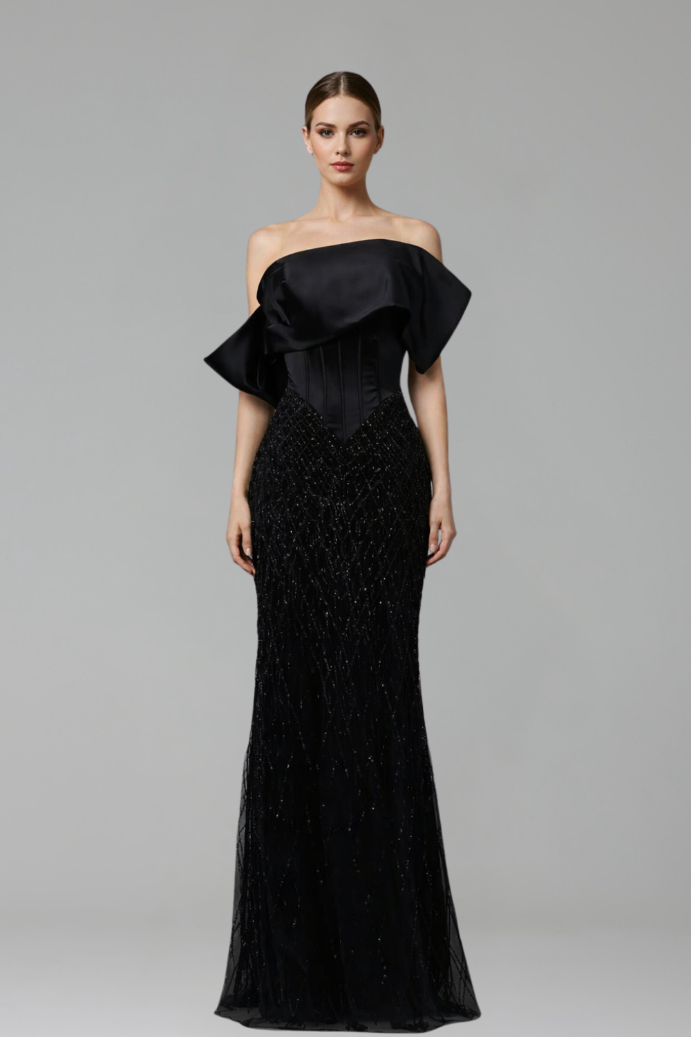 Off-Shoulder Mermaid Dress-Larosabride