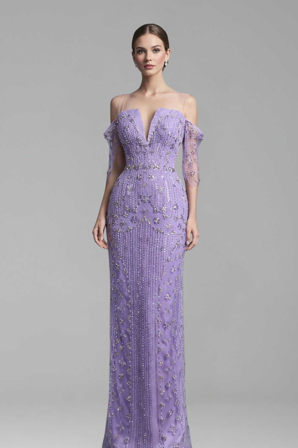 Strapless Beaded Mermaid Dress with Gloves-Larosabride