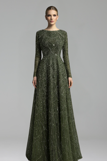 Long Sleeve Beaded Gown-Larosabride