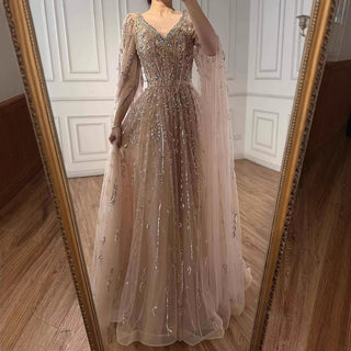 Embellished Tulle A-Line Gown