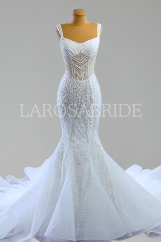 Illusion Mermaid Wedding Dress-Larosabride