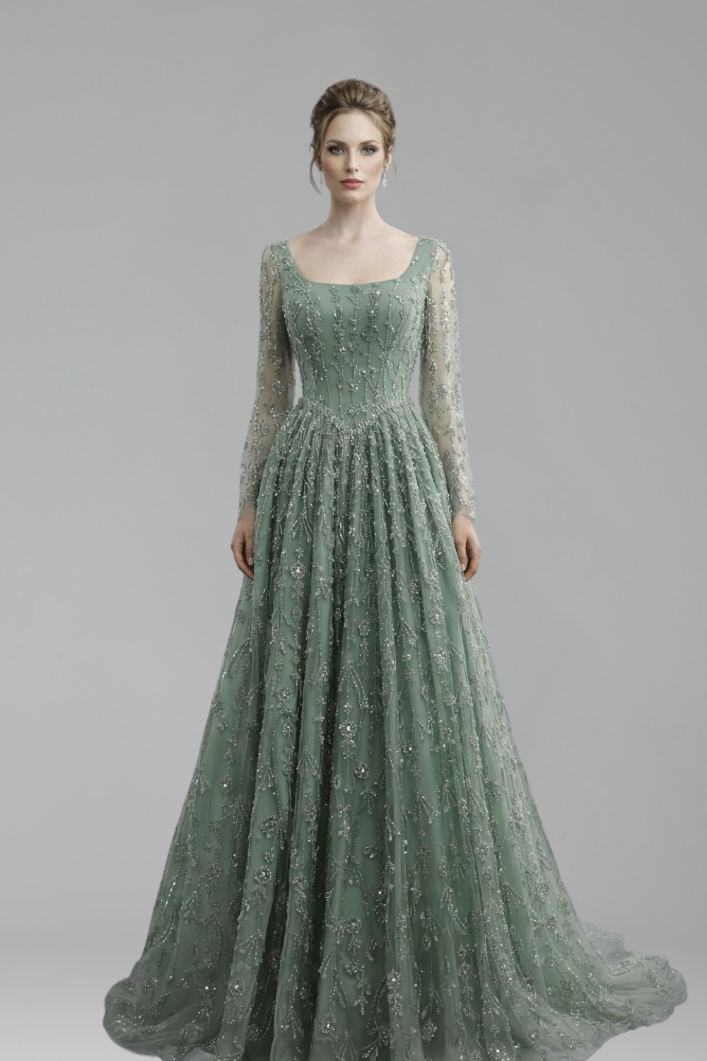 Embroidered Regal A-Line Gown-Larosabride