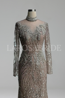 Beaded Mermaid Gown - LAROSABRIDE