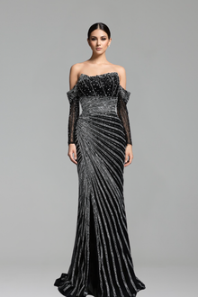 Strapless Beaded Mermaid Dress-Larosabride