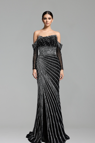 Strapless Beaded Mermaid Dress