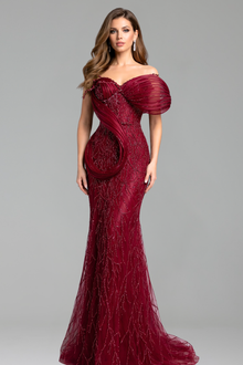 Sculpted Wave Detail Gown-Larosabride