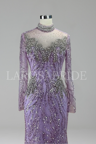 Luxury Silver Nude Beaded Arabic - LAROSABRIDE