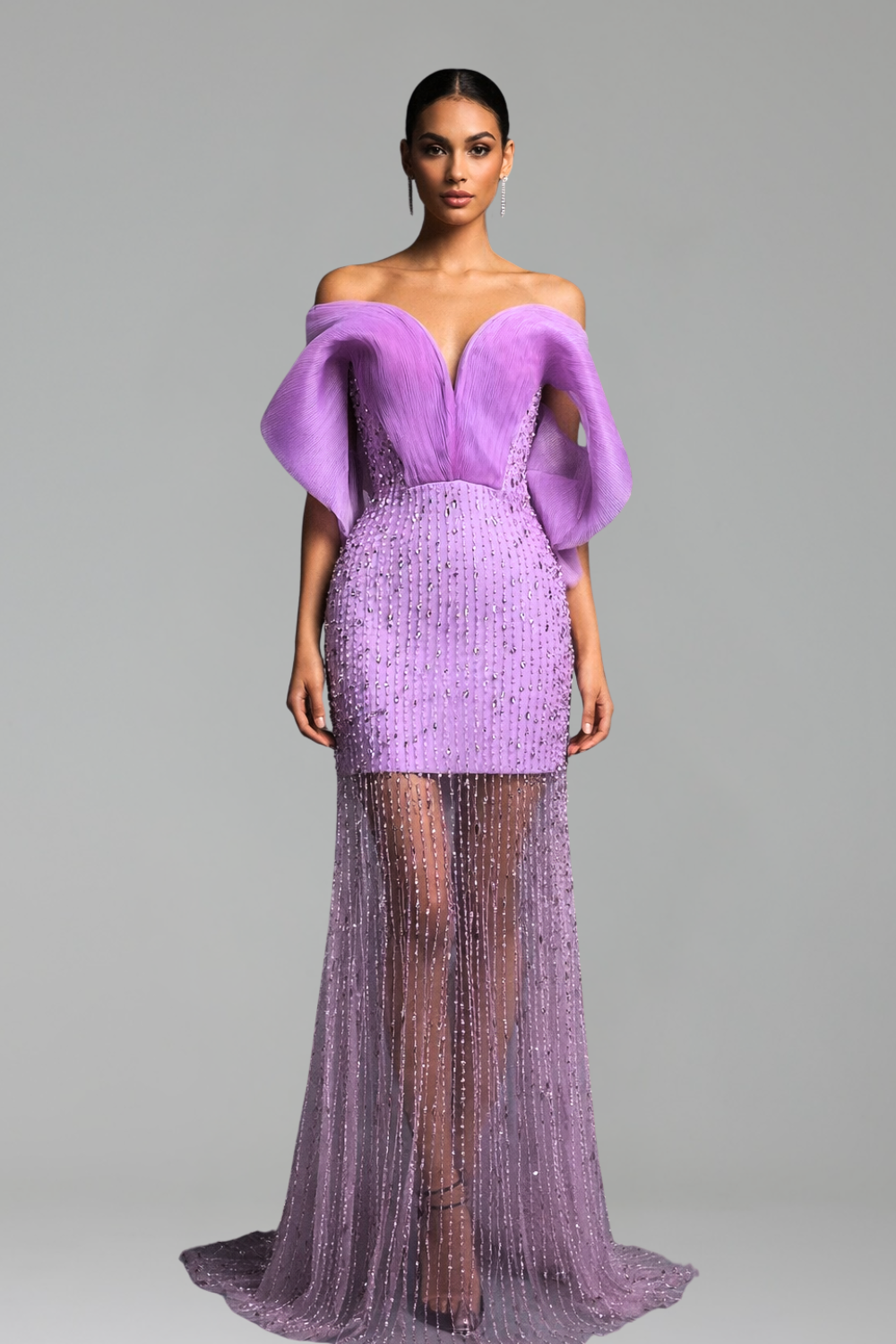 Illusion Beaded Mermaid Dress-Larosabride