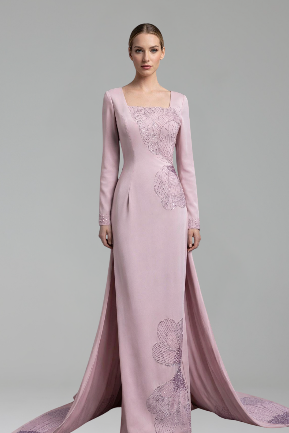 Beaded Satin Mermaid Dress-Larosabride