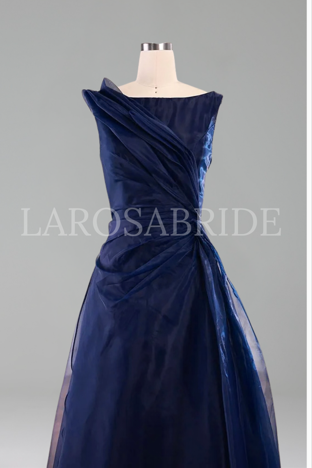 A-Line Evening Dress with Draped Shoulder - LAROSABRIDE