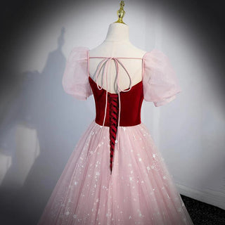 A-Line V-Neck Floor-Length Prom Evening Dress for Adults