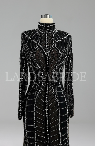 Muslim Luxury Black Beaded - LAROSABRIDE