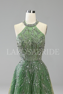 Halter Mermaid Evening Dress - LAROSABRIDE