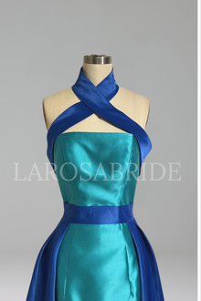 Criss Cross Halter Dress with Beaded - LAROSABRIDE