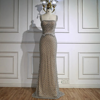 Ships in 2 to 5 Days -Luxury Designer Evening Dress with Sparkling Crystal Embellishments for Wedding Parties