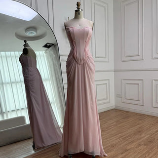 Soft Pink Draped Gown