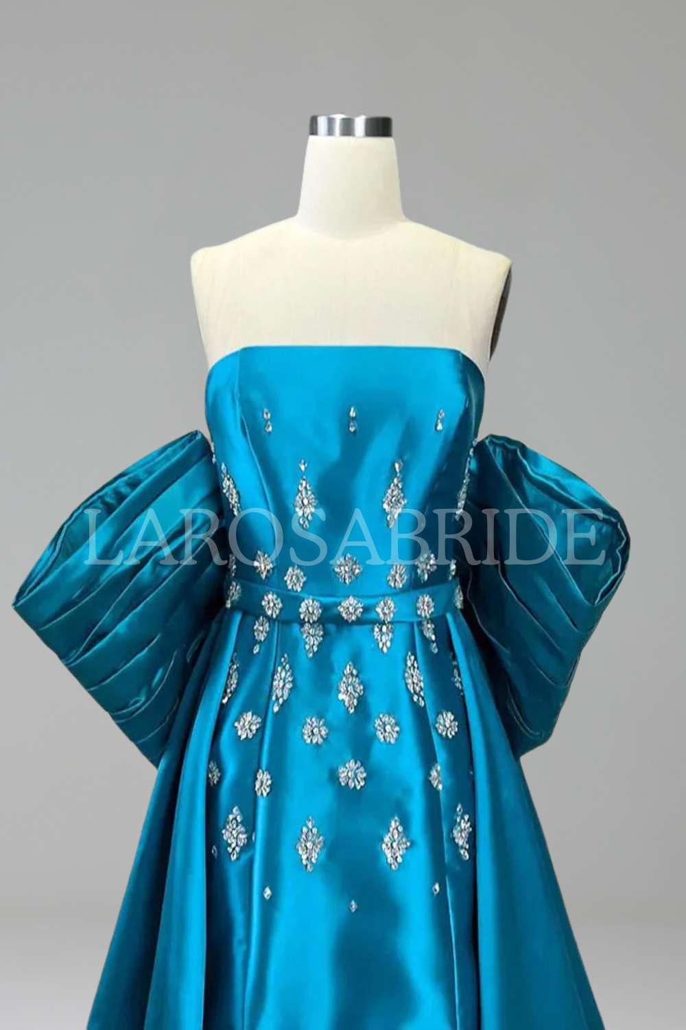 Cap-Sleeve Beaded Mermaid Dress-Larosabride