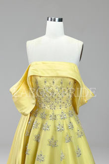 Embellished Yellow A-Line Gown-Larosabride