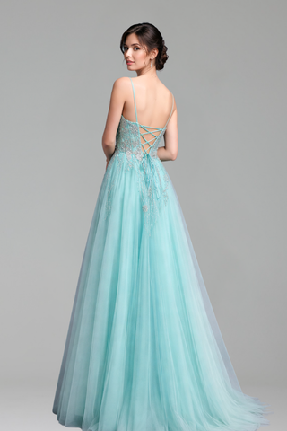 Sleeveless Beaded A-Line Dress - LAROSABRIDE