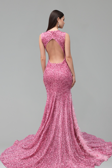 Illusion Embroidered Feathered Slit Gown - LAROSABRIDE