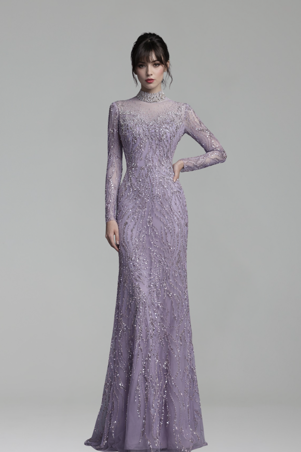 Luxury Silver Nude Beaded Arabic - LAROSABRIDE
