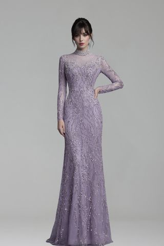 Luxury Silver Nude Beaded Arabic - LAROSABRIDE