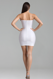 Strapless Sheer Cutout Mini Dress - LAROSABRIDE