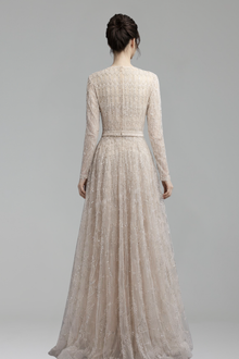 A Line Luxury Pearls Beaded Evening - LAROSABRIDE
