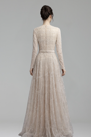 A Line Luxury Pearls Beaded Evening - LAROSABRIDE